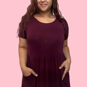 ✨ west kei cinched waist midi dress - magenta ✨